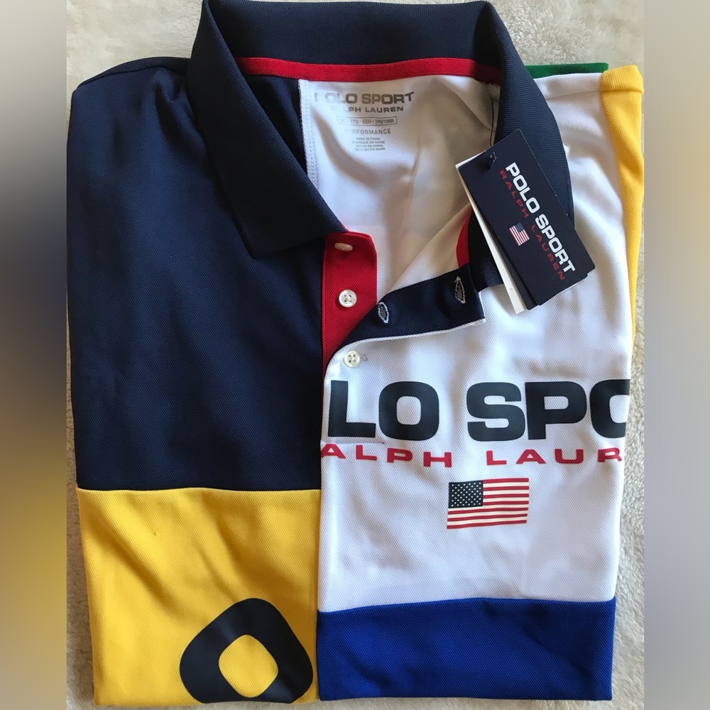 Polo Sport Ralph Lauren Patchwork Performance Shirt - Red, White, Navy - Picture 2 of 13